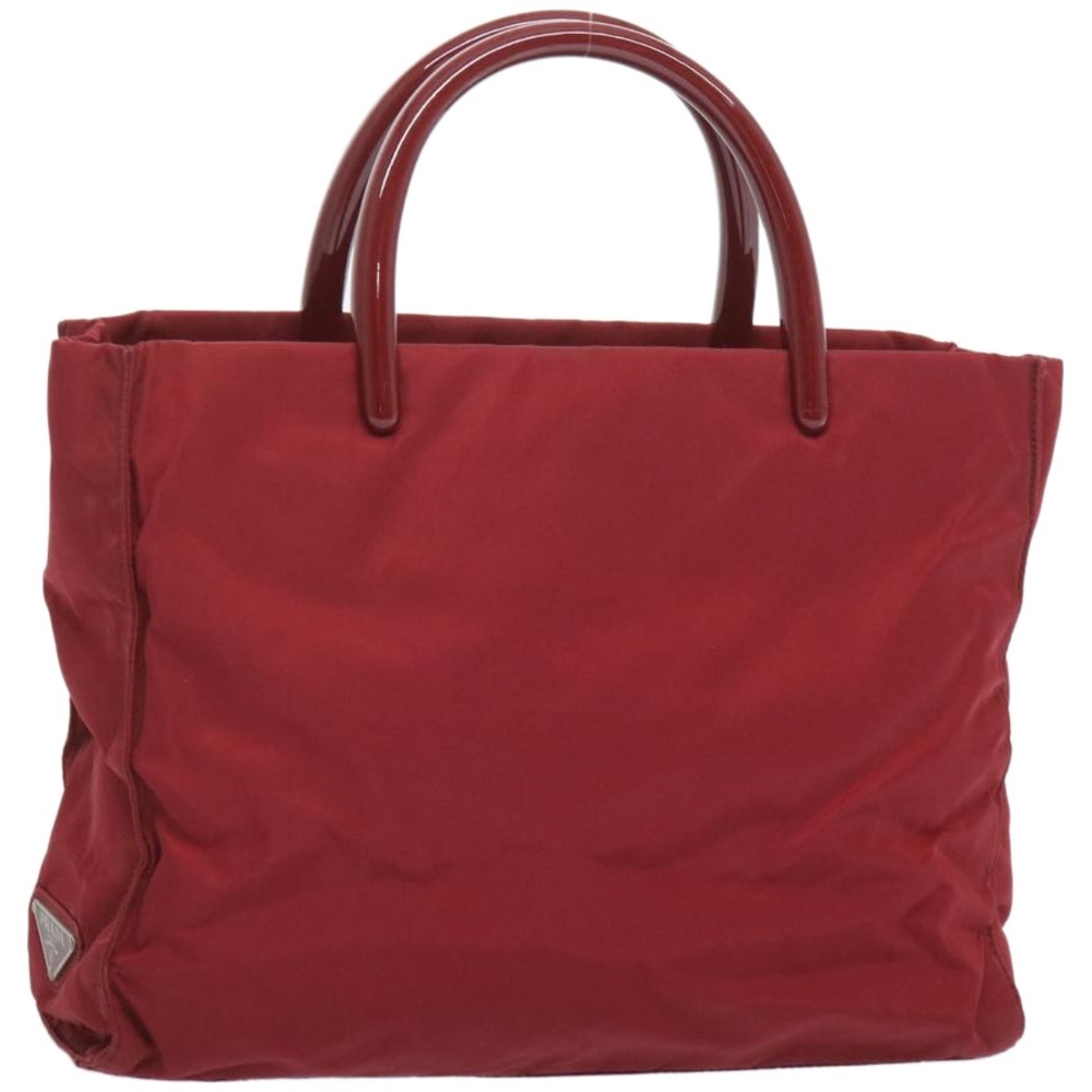 Prada Red Nylon Top-Handle Satchel